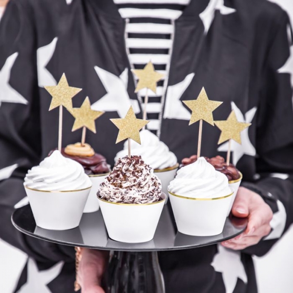 Cupcake Topper - Golden Stars